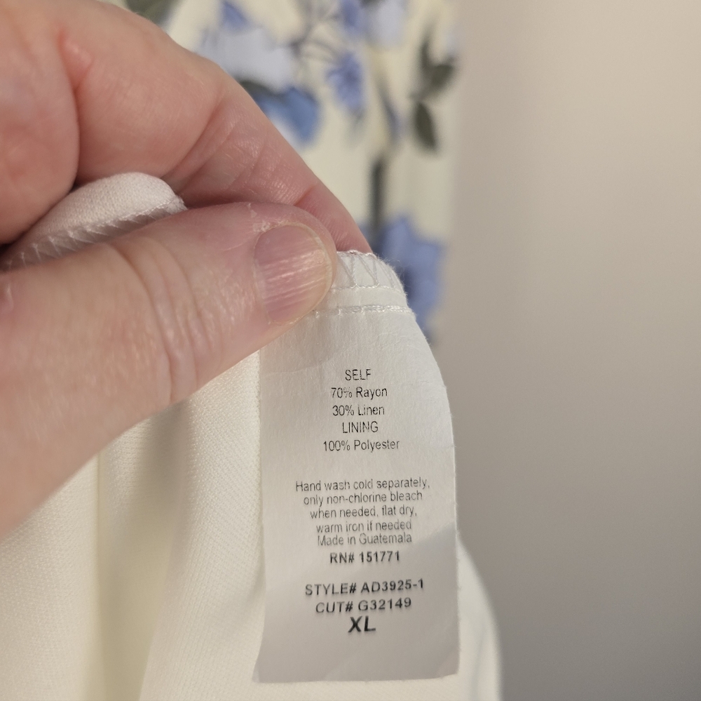 NWT Baltic Born Sorrento Blue Floral Tiered Linen/rayon Maxi Dress. Ladies XL - Picture 12 of 13